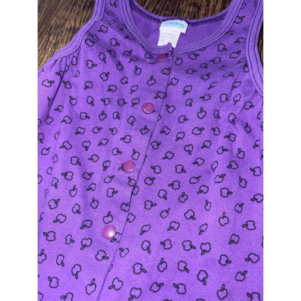 Vintage carters infant romper apples purple 12 months - Picture 3 of 4